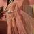 Peach women embroidered net saree with unstitched blouse
