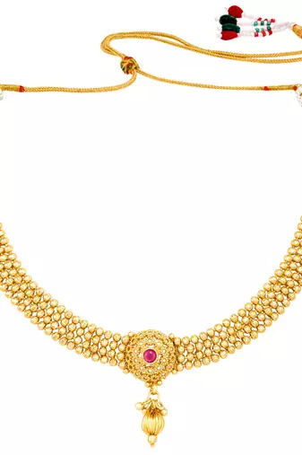 Women's gold rani pink faux stones studded necklace drop earrings