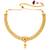 Women's gold rani pink faux stones studded necklace drop earrings