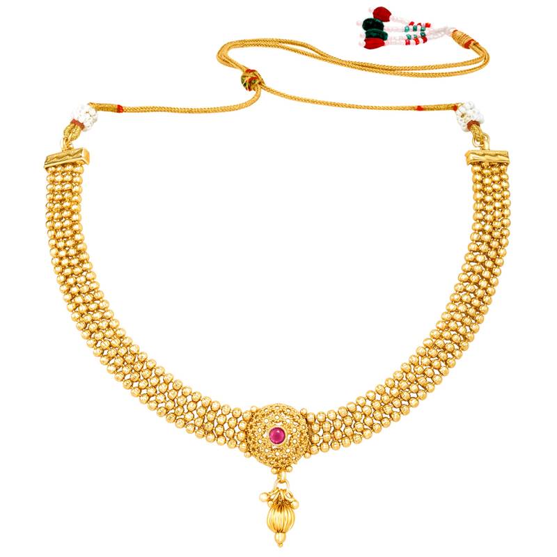 Women's gold rani pink faux stones studded necklace drop earrings