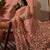 Peach women embroidered net saree with unstitched blouse