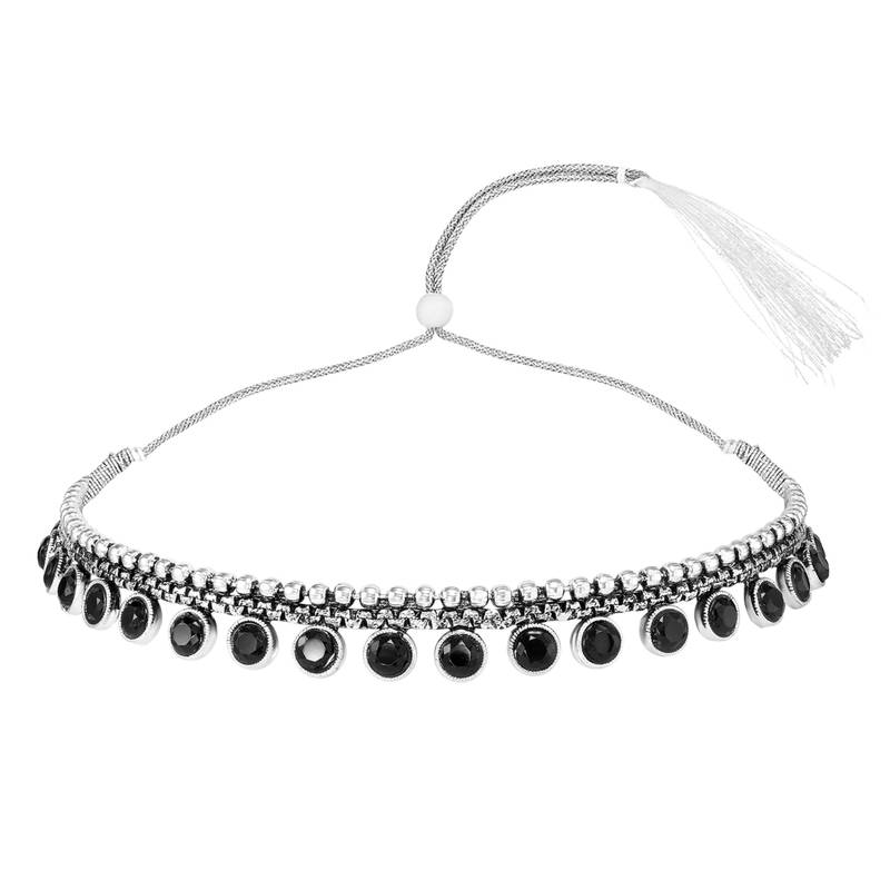 Women's synthetic stone studded choker necklace stud earrings bharatanatyam