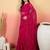 Pink embroidered net saree with unstitched blouse