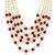 Maroon beads studded 5 layer necklace ethnic fashion jewellery for women