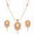 Certified Pearls Gold-Tone Diamond Studded Necklace Set
