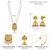 Women's gold toned rani pink & green synthetic stone & beads studded long