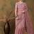 Pink floral embroidered net saree