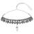 White synthetic stone studded choker necklace drop earrings