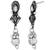 White synthetic stone studded choker necklace drop earrings