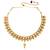 Gold plated beads stone studded choker necklace with drop earring