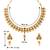 Gold plated beads stone studded choker necklace with drop earring