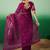 Purple embroidered floral saree
