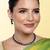 Women's synthetic stone studded blue necklace & drop earrings set jewelry for