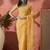 Yellow embroidered saree with blouse piece