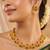 Women's ethnic ruby emerald beads studded necklace earrings set for women