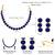 Women's synthetic stone studded blue necklace & drop earrings set jewelry for