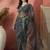 Grey embroidered saree with blouse piece