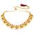 Women's ethnic ruby emerald beads studded necklace earrings set for women