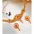 Beaded chain floral choker necklace with earrings jewelry set