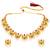 Women's ethnic ruby emerald beads studded necklace earrings set for women
