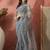 Grey embroidered saree with blouse piece