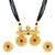 Women's rani pink green synthetic stone studded mangalsutra necklace with