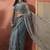 Grey embroidered saree with blouse piece