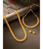 Gold plated maharani haar necklace with earrings south festive wear