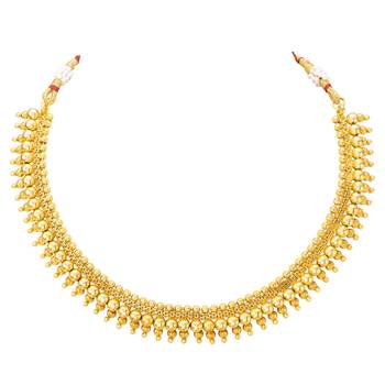 Gold plated maharani haar necklace with earrings south festive wear 2