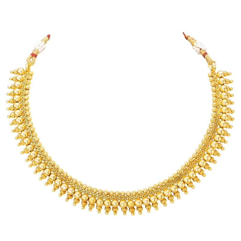 Gold plated maharani haar necklace with earrings south festive wear