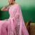 Pink ethereal charm embroidered net saree