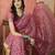 Pink embroidered saree with blouse piece
