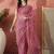 Pink embroidered saree with blouse piece