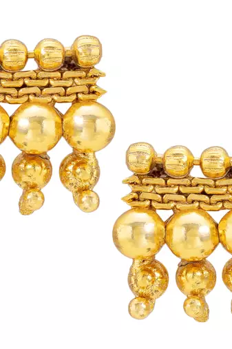 Gold plated maharani haar necklace with earrings south festive wear