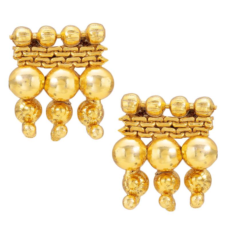 Gold plated maharani haar necklace with earrings south festive wear