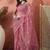 Pink embroidered saree with blouse piece