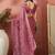 Pink embroidered saree with blouse piece