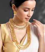 Maharani haar beads studded long necklace short necklace & drop