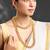 Gold plated choker long necklace and earrings set maharani haar