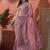 Lavender floral embroidered saree with blouse piece