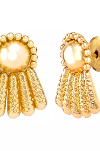 Gold plated choker long necklace and earrings set maharani haar