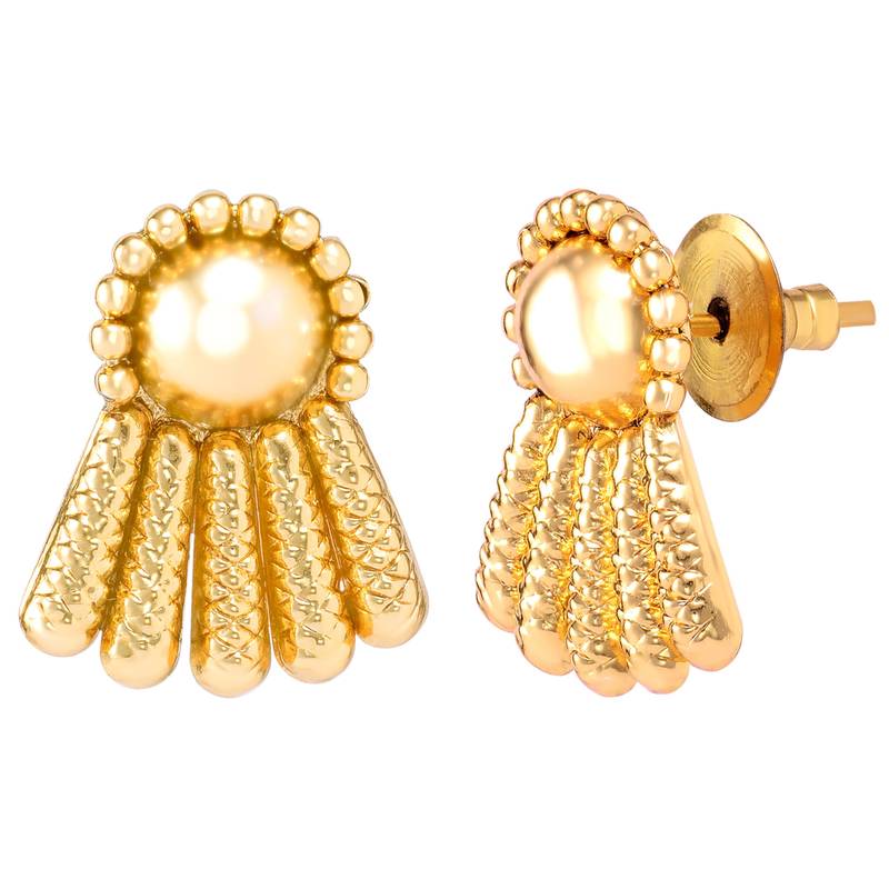 Gold plated choker long necklace and earrings set maharani haar