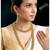 Gold plated choker long necklace and earrings set maharani haar