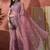 Lavender floral embroidered saree with blouse piece