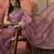 Lavender floral embroidered saree with blouse piece