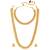 Gold plated choker long necklace and earrings set maharani haar