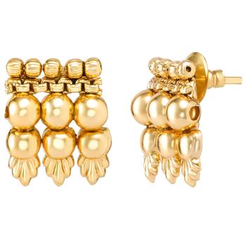 Gold plated choker long necklace and earrings set maharani haar 3