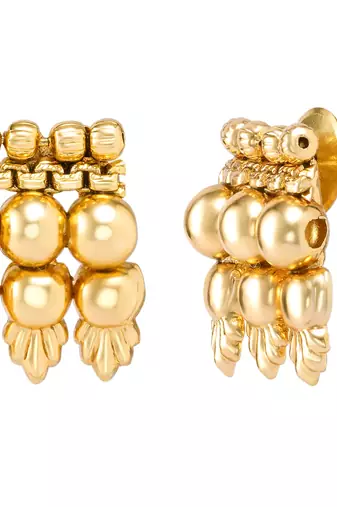 Gold plated choker long necklace and earrings set maharani haar