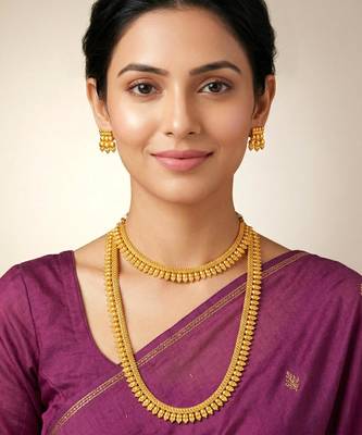 Short & long necklace earrings set for women maharani haar south 1