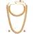 Gold plated red green choker long necklace and earrings set maharani